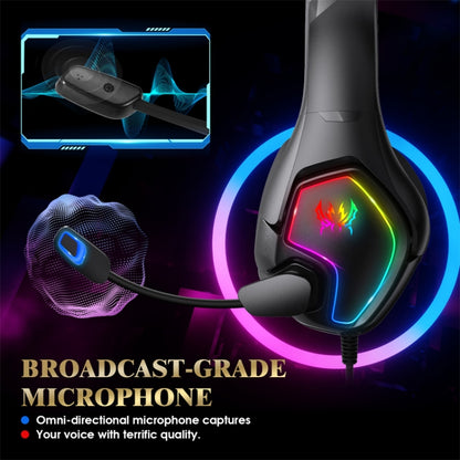 KOTION EACH G3000 3.5mm & USB Plug Stereo RGB Light Gaming Headset with Omni-directional Mic, Cable Length: 1.9m (Black) - Multimedia Headset by KOTION EACH | Online Shopping UK | buy2fix