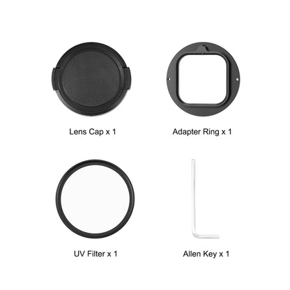 For Insta360&#160;Ace&#160;Pro PULUZ 52mm UV Lens Filter Adapter Ring with Lens Cover (Black) - Len Accessories by PULUZ | Online Shopping UK | buy2fix