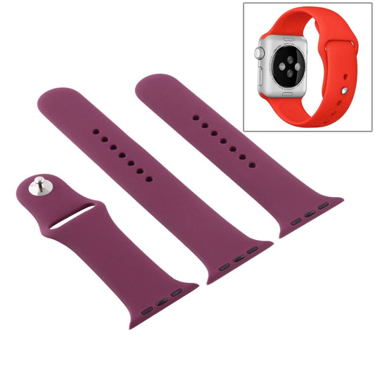 For Apple Watch Ultra 49mm & Watch Ultra 2 49mm / Series 9&8&7 45mm / SE 3&SE 2&6&SE&5&4 44mm / 3&2&1 42mm 3 in 1 Rubber Watch Band with Pin Buckle(Violet) - Watch Bands by buy2fix | Online Shopping UK | buy2fix