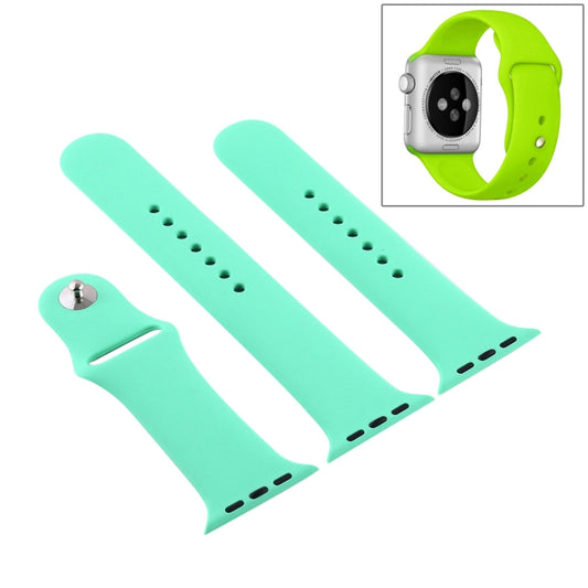 For Apple Watch Ultra 49mm & Watch Ultra 2 49mm / Series 9&8&7 45mm / SE 3&SE 2&6&SE&5&4 44mm / 3&2&1 42mm 3 in 1 Rubber Watch Band with Pin Buckle(Leave Fragrant Green) - Watch Bands by buy2fix | Online Shopping UK | buy2fix