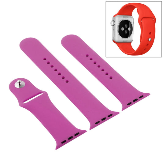 For Apple Watch Ultra 49mm & Watch Ultra 2 49mm / Series 9&8&7 45mm / SE 3&SE 2&6&SE&5&4 44mm / 3&2&1 42mm 3 in 1 Rubber Watch Band with Pin Buckle (Dragon Fruit) - Watch Bands by buy2fix | Online Shopping UK | buy2fix