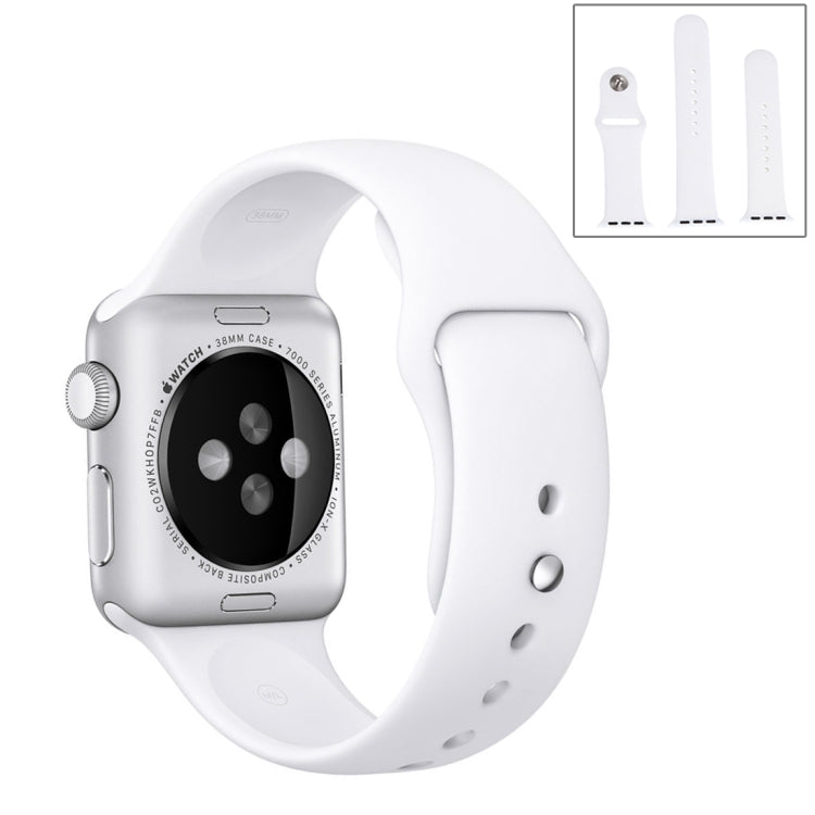 For Apple Watch Ultra 49mm & Watch Ultra 2 49mm / Series 9&8&7 45mm / SE 3&SE 2&6&SE&5&4 44mm / 3&2&1 42mm 3 in 1 Rubber Watch Band with Pin Buckle(White) - Watch Bands by buy2fix | Online Shopping UK | buy2fix