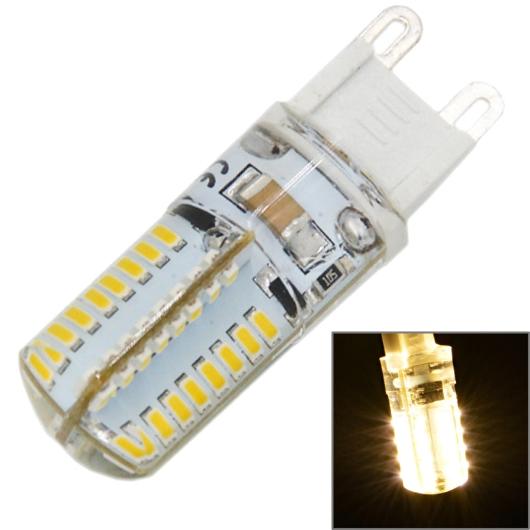 G9 4W 210LM  Silicone Corn Light Bulb, 64 LED SMD 3014, Warm White Light, AC 220V - LED Blubs & Tubes by buy2fix | Online Shopping UK | buy2fix