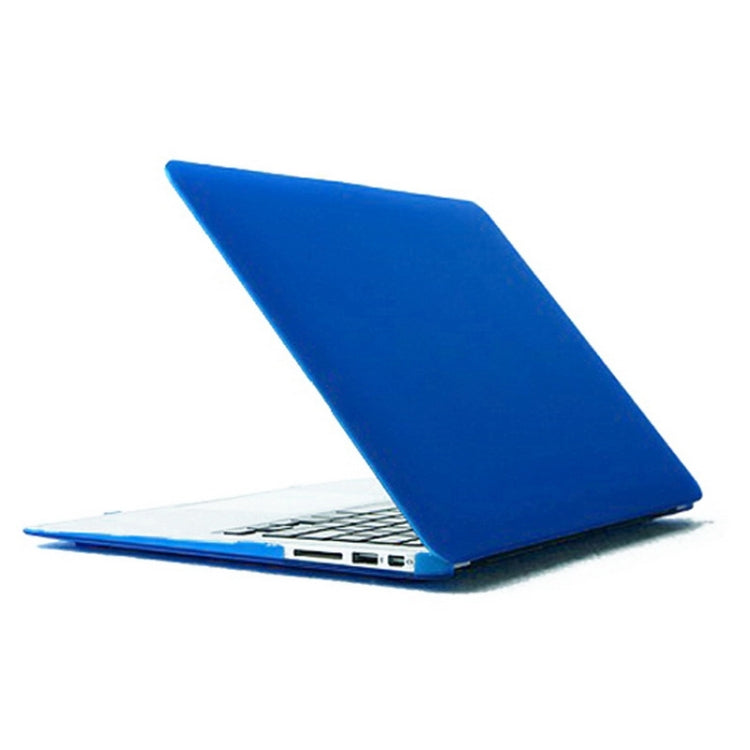 ENKAY for MacBook Air 11.6 inch (US Version) / A1370 / A1465 4 in 1 Frosted Hard Shell Plastic Protective Case with Screen Protector & Keyboard Guard & Anti-dust Plugs(Dark Blue) - MacBook Air Cases by ENKAY | Online Shopping UK | buy2fix