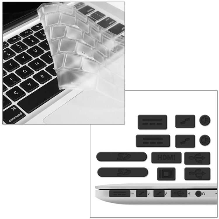 ENKAY for Macbook Pro Retina 15.4 inch (US Version) / A1398 Hat-Prince 3 in 1 Crystal Hard Shell Plastic Protective Case with Keyboard Guard & Port Dust Plug(Grey) - MacBook Pro Cases by ENKAY | Online Shopping UK | buy2fix