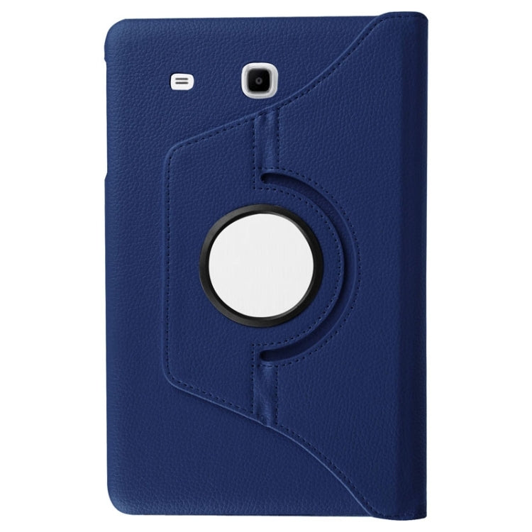 Litchi Texture Horizontal Flip Solid Color Leather Case with 360 Degrees Rotation Holder for Galaxy Tab E 9.6 / T560 / T561(Dark Blue) - Other Galaxy Tab PC by buy2fix | Online Shopping UK | buy2fix