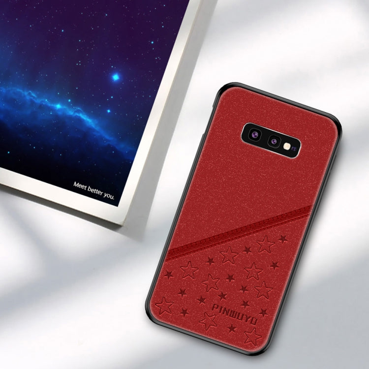 PINWUYO Full Coverage Waterproof Shockproof PC+TPU+PU Case for Galaxy S10e (Red) - Galaxy Phone Cases by PINWUYO | Online Shopping UK | buy2fix