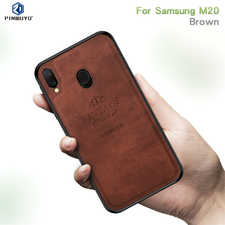 PINWUYO Shockproof Waterproof Full Coverage PC + TPU + Skin Protective Case for Galaxy M20 (Brown) - Galaxy Phone Cases by PINWUYO | Online Shopping UK | buy2fix