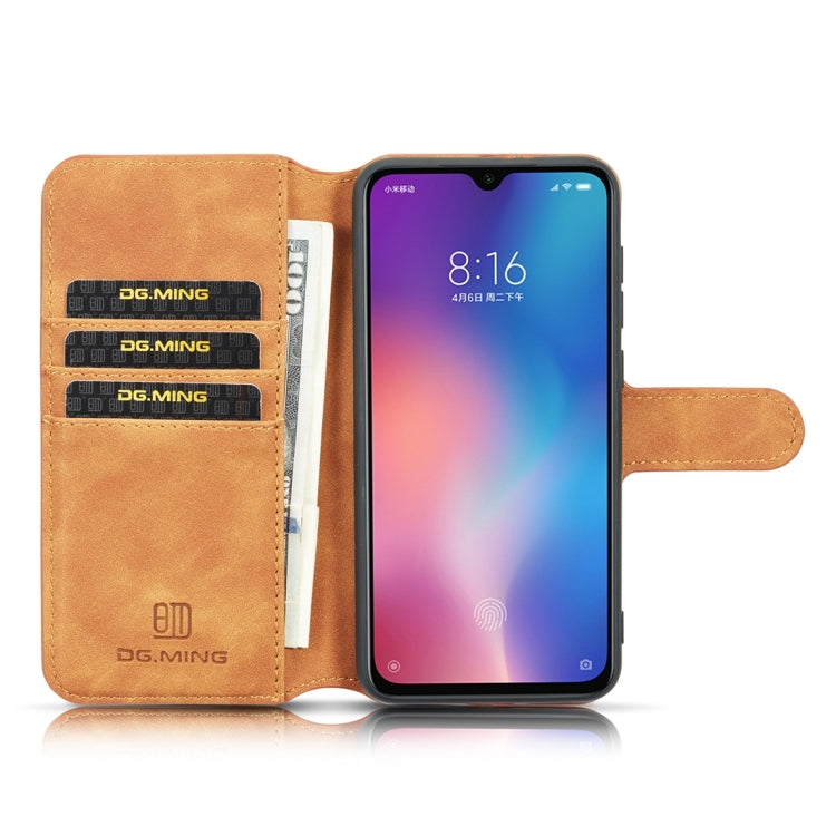 DG.MING Retro Oil Side Horizontal Flip Case for Galaxy A50, with Holder & Card Slots & Wallet (Brown) - Galaxy Phone Cases by DG.MING | Online Shopping UK | buy2fix