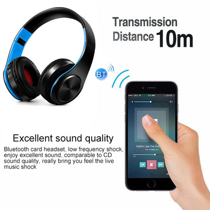 LPT660 Wireless Folding Sports Stereo Music Bluetooth Phones Earphones Support TF Card (Blue) - Headset & Headphone by buy2fix | Online Shopping UK | buy2fix