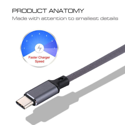 1m 2A Output USB to USB-C / Type-C Nylon Weave Style Data Sync Charging Cable(Grey) - USB-C & Type-C Cable by buy2fix | Online Shopping UK | buy2fix