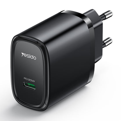 Yesido YC57B PD 20W USB-C / Type-C Single Port Quick Charger, EU Plug (Black) - USB Charger by Yesido | Online Shopping UK | buy2fix