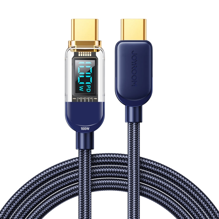 JOYROOM S-CC100A4 100W USB-C / Type-C to USB-C / Type-C Digital Display Fast Charging Data Cable, Cable Length:1.2m (Blue) - USB-C & Type-C Cable by JOYROOM | Online Shopping UK | buy2fix