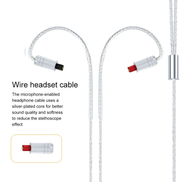 Iron Triangle IM Series Plug Silver-plated Headphone Wire with Mic(Silver) - Cable & Splitter by buy2fix | Online Shopping UK | buy2fix