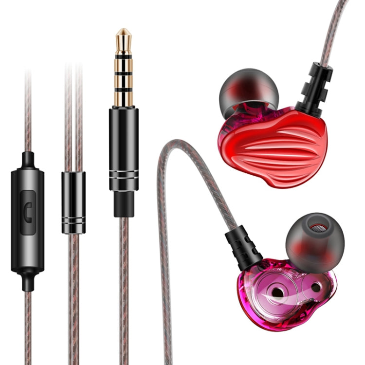 QKZ CK4 HIFI In-ear Four-unit Music Headphones (Red) - Sport Earphone by QKZ | Online Shopping UK | buy2fix