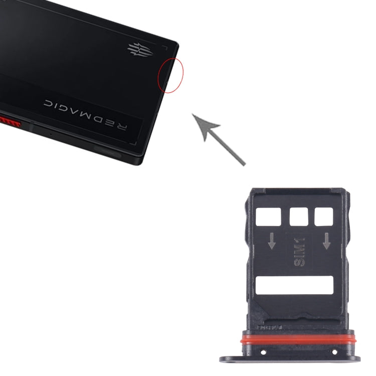 For ZTE nubia Red Magic 9 Pro NX769J SIM Card Tray + SIM Card Tray (Black) - For ZTE by buy2fix | Online Shopping UK | buy2fix