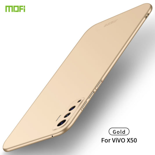 For Vivo X50 MOFI Frosted PC Ultra-thin Hard Case(Gold) - vivo Cases by MOFI | Online Shopping UK | buy2fix