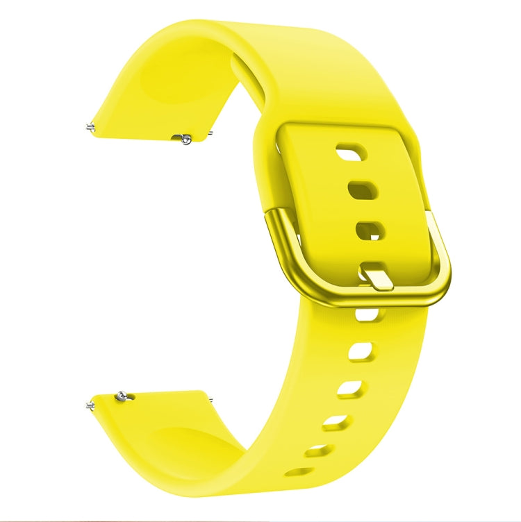 22mm For Huawei Watch GT2e/GT/GT2 46MM Color Buckle Silicone Watch Band (Yellow) - Watch Bands by buy2fix | Online Shopping UK | buy2fix