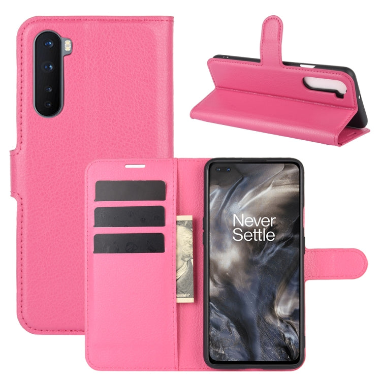 For OnePlus Nord Litchi Texture Horizontal Flip Protective Case with Holder & Card Slots & Wallet(Rose red) - OnePlus Cases by buy2fix | Online Shopping UK | buy2fix