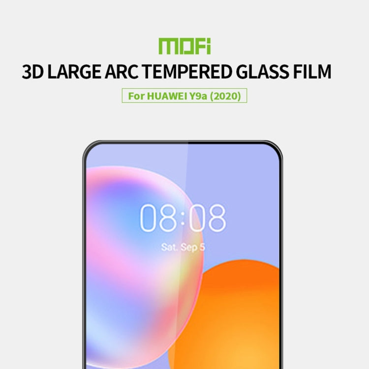 For Huawei Y9a 2020 MOFI 9H 3D Explosion-proof Curved Screen Tempered Glass Film(Black) - Huawei Tempered Glass by MOFI | Online Shopping UK | buy2fix