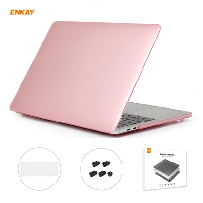 ENKAY 3 in 1 Crystal Laptop Protective Case + US Version TPU Keyboard Film + Anti-dust Plugs Set for MacBook Pro 13.3 inch A1708 (without Touch Bar)(Pink) - MacBook Pro Cases by ENKAY | Online Shopping UK | buy2fix