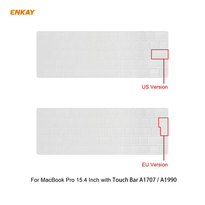 ENKAY 3 in 1 Crystal Laptop Protective Case + US Version TPU Keyboard Film + Anti-dust Plugs Set for MacBook Pro 15.4 inch A1707 & A1990 (with Touch Bar)(Transparent) - MacBook Pro Cases by ENKAY | Online Shopping UK | buy2fix