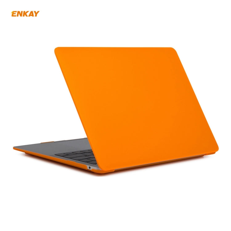 ENKAY 3 in 1 Matte Laptop Protective Case + EU Version TPU Keyboard Film + Anti-dust Plugs Set for MacBook Air 13.3 inch A1932 (2018)(Orange) - MacBook Air Cases by ENKAY | Online Shopping UK | buy2fix