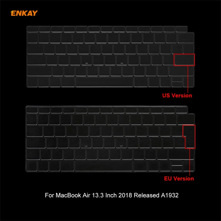 ENKAY 3 in 1 Matte Laptop Protective Case + EU Version TPU Keyboard Film + Anti-dust Plugs Set for MacBook Air 13.3 inch A1932 (2018)(Dark Blue) - MacBook Air Cases by ENKAY | Online Shopping UK | buy2fix