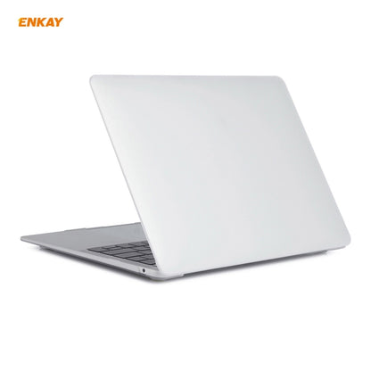 ENKAY 3 in 1 Matte Laptop Protective Case + US Version TPU Keyboard Film + Anti-dust Plugs Set for MacBook Air 13.3 inch A2179 & A2337 (2020)(White) - MacBook Air Cases by ENKAY | Online Shopping UK | buy2fix