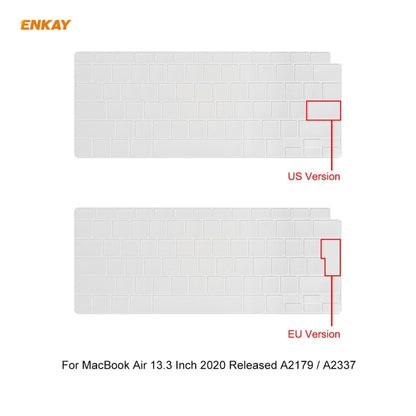 ENKAY 3 in 1 Matte Laptop Protective Case + EU Version TPU Keyboard Film + Anti-dust Plugs Set for MacBook Air 13.3 inch A2179 & A2337 (2020)(White) - MacBook Pro Cases by ENKAY | Online Shopping UK | buy2fix