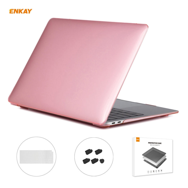 For MacBook Air 13.3 inch A2179 & A2337 2020 ENKAY 3 in 1 Crystal Laptop Protective Case + US Version TPU Keyboard Film + Anti-dust Plugs Set(Pink) - MacBook Air Cases by WIWU | Online Shopping UK | buy2fix