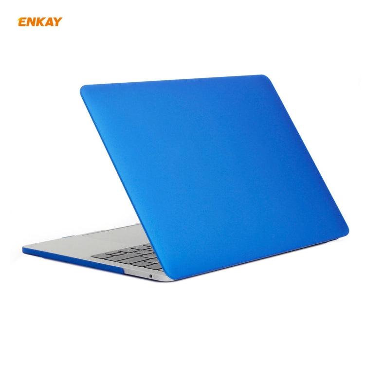 ENKAY 3 in 1 Matte Laptop Protective Case + US Version TPU Keyboard Film + Anti-dust Plugs Set for MacBook Pro 13.3 inch A2251 & A2289 & A2338 (with Touch Bar)(Dark Blue) - MacBook Pro Cases by ENKAY | Online Shopping UK | buy2fix