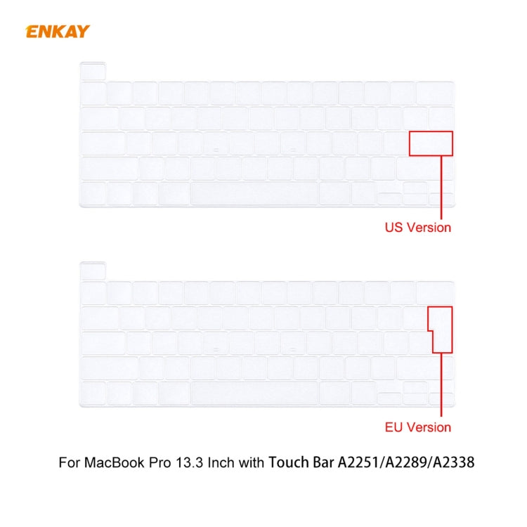 ENKAY 3 in 1 Matte Laptop Protective Case + US Version TPU Keyboard Film + Anti-dust Plugs Set for MacBook Pro 13.3 inch A2251 & A2289 & A2338 (with Touch Bar)(Light Blue) - MacBook Pro Cases by ENKAY | Online Shopping UK | buy2fix