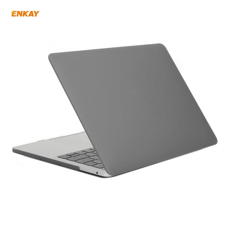 ENKAY 3 in 1 Matte Laptop Protective Case + EU Version TPU Keyboard Film + Anti-dust Plugs Set for MacBook Pro 13.3 inch A2251 & A2289 & A2338 (with Touch Bar)(Grey) - MacBook Pro Cases by ENKAY | Online Shopping UK | buy2fix