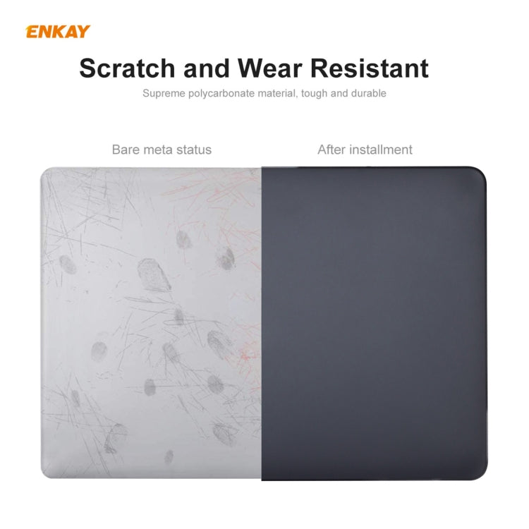 ENKAY 3 in 1 Matte Laptop Protective Case + EU Version TPU Keyboard Film + Anti-dust Plugs Set for MacBook Pro 13.3 inch A2251 & A2289 & A2338 (with Touch Bar)(Grey) - MacBook Pro Cases by ENKAY | Online Shopping UK | buy2fix