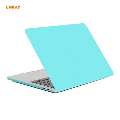 ENKAY 3 in 1 Matte Laptop Protective Case + US Version TPU Keyboard Film + Anti-dust Plugs Set for MacBook Pro 16 inch A2141 (with Touch Bar)(Cyan) - MacBook Pro Cases by ENKAY | Online Shopping UK | buy2fix