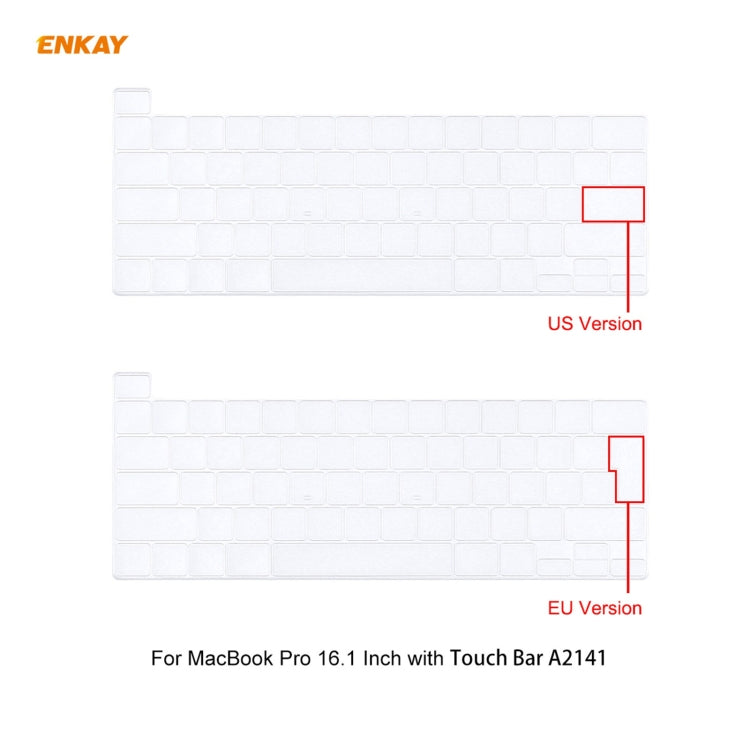 ENKAY 3 in 1 Crystal Laptop Protective Case + EU Version TPU Keyboard Film + Anti-dust Plugs Set for MacBook Pro 16 inch A2141 (with Touch Bar)(Pink) - MacBook Pro Cases by ENKAY | Online Shopping UK | buy2fix