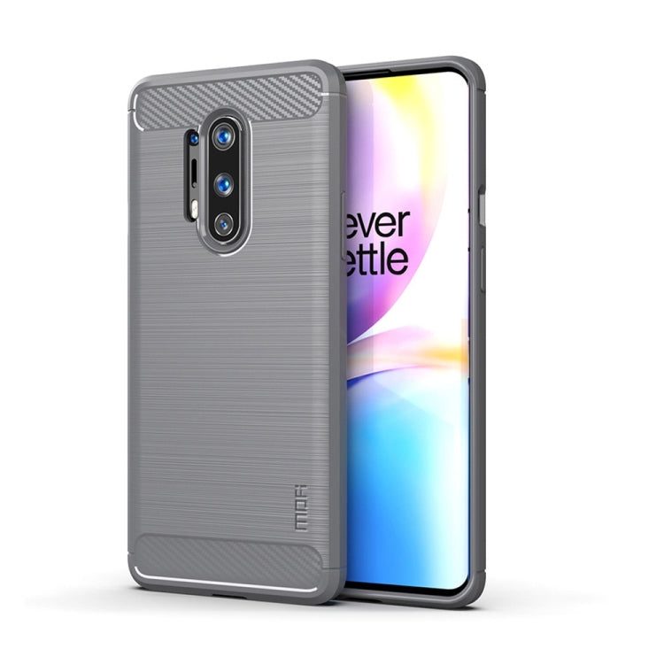 For OnePlus 8 Pro MOFI Gentleness Series Brushed Texture Carbon Fiber Soft TPU Case(Grey) - OnePlus Cases by MOFI | Online Shopping UK | buy2fix