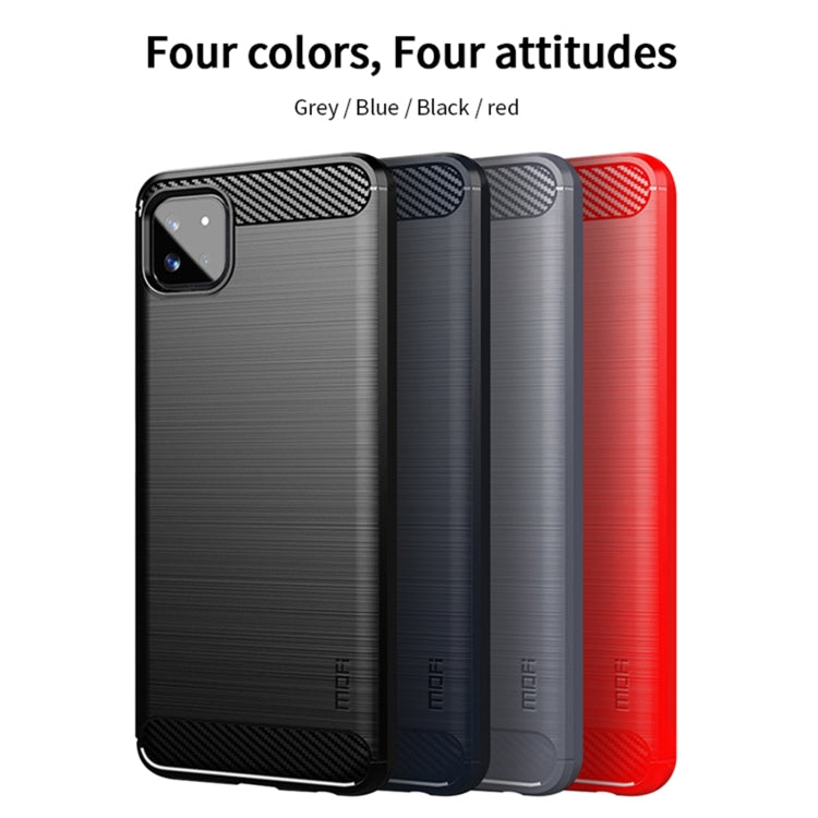 For Samsung Galaxy A22 5G MOFI Gentleness Series Brushed Texture Carbon Fiber Soft TPU Case(Red) - Galaxy Phone Cases by MOFI | Online Shopping UK | buy2fix