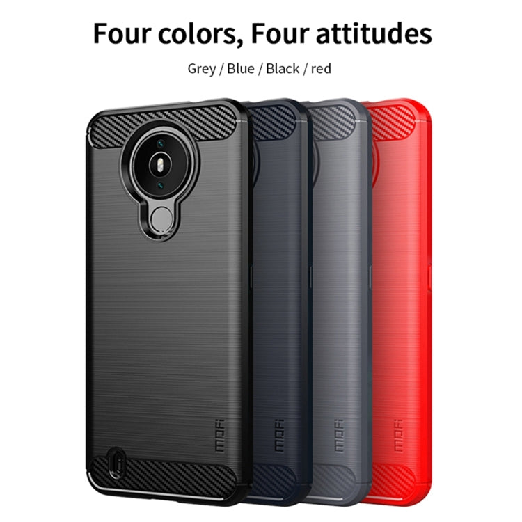 For Nokia 1.4 MOFI Gentleness Series Brushed Texture Carbon Fiber Soft TPU Case(Red) - Nokia Cases by MOFI | Online Shopping UK | buy2fix