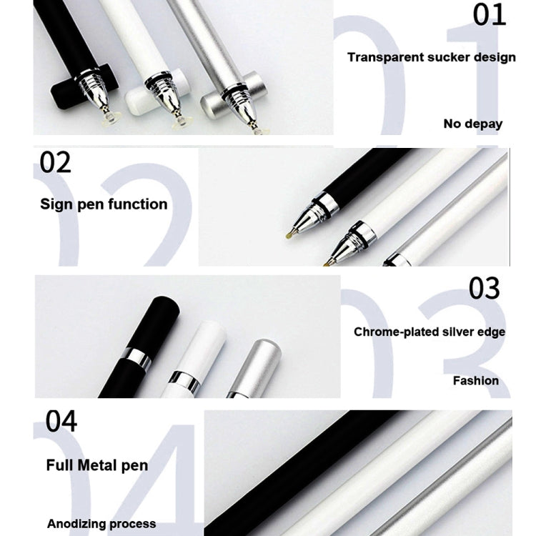 AT-26 2 in 1 Mobile Phone Touch Screen Capacitive Pen Writing Pen with 1 Pen Tip(White) - Stylus Pen by buy2fix | Online Shopping UK | buy2fix