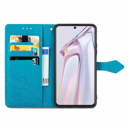 For Blackview A100 Mandala Embossing Pattern Horizontal Flip Leather Case with Holder & Card Slots & Wallet & Lanyard(Blue) - More Brand by buy2fix | Online Shopping UK | buy2fix