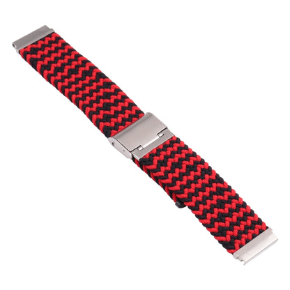 For Samsung Galaxy Watch 4 / Watch 5 20mm Nylon Braided Metal Buckle Watch Band(W Black Red) - Watch Bands by buy2fix | Online Shopping UK | buy2fix