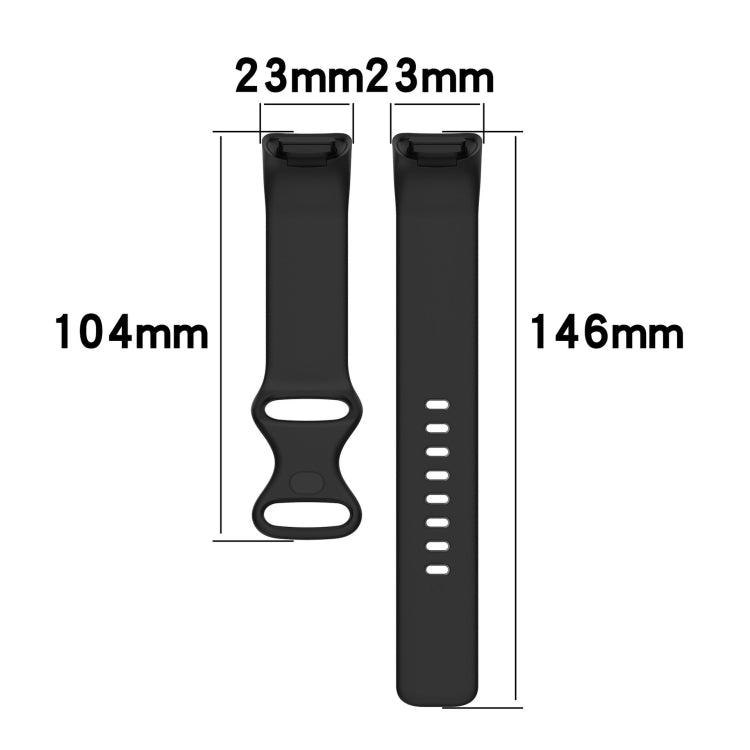 For Fitbit Charge 5 Monochromatic Silicone Watch Band, Size: Small Size(Sand pink) - Watch Bands by buy2fix | Online Shopping UK | buy2fix