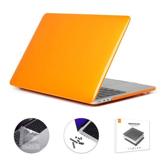 ENKAY Hat-Prince 3 in 1 Crystal Laptop Protective Case + TPU Keyboard Film + Anti-dust Plugs Set for MacBook Pro 16.2 inch A2485 2021/A2880 2023, Version:US Version(Orange) - MacBook Pro Cases by ENKAY | Online Shopping UK | buy2fix