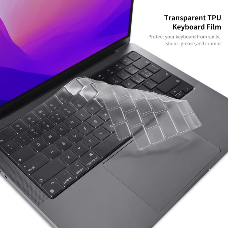 ENKAY Hat-Prince 3 in 1 Crystal Laptop Protective Case + TPU Keyboard Film + Anti-dust Plugs Set for MacBook Pro 16.2 inch A2485 2021/A2880 2023, Version:EU Version(Black) - MacBook Pro Cases by ENKAY | Online Shopping UK | buy2fix