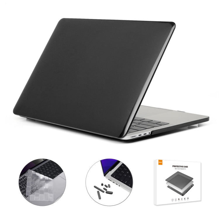 ENKAY Hat-Prince 3 in 1 Crystal Laptop Protective Case + TPU Keyboard Film + Anti-dust Plugs Set for MacBook Pro 14.2 inch A2442 2021, Version:US Version(Black) - MacBook Pro Cases by ENKAY | Online Shopping UK | buy2fix