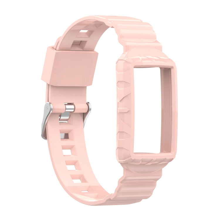 For Fitbit Charge 4 SE Silicone One Body Armor Watch Band(Pink) - Watch Bands by buy2fix | Online Shopping UK | buy2fix