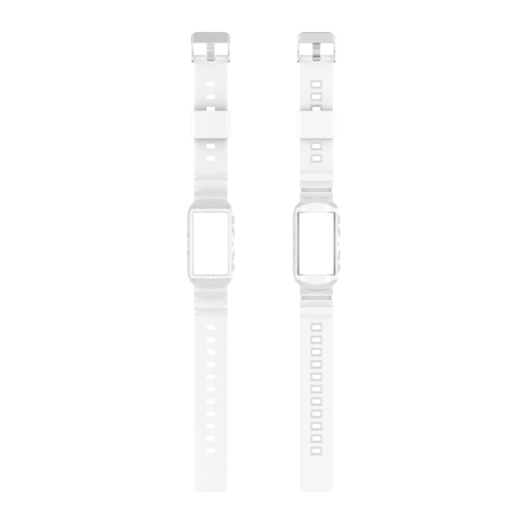 For Fitbit Charge 3 SE Silicone One Body Armor Watch Band(White) - Watch Bands by buy2fix | Online Shopping UK | buy2fix