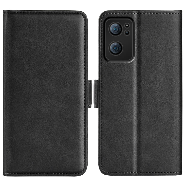 For OPPO Reno7 5G / Find X5 Lite Dual-side Magnetic Flip Leather Case(Black) - OPPO Cases by buy2fix | Online Shopping UK | buy2fix